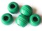 5 25mm Round Green Wood Beads Vintage Macrame Large Hole Beads